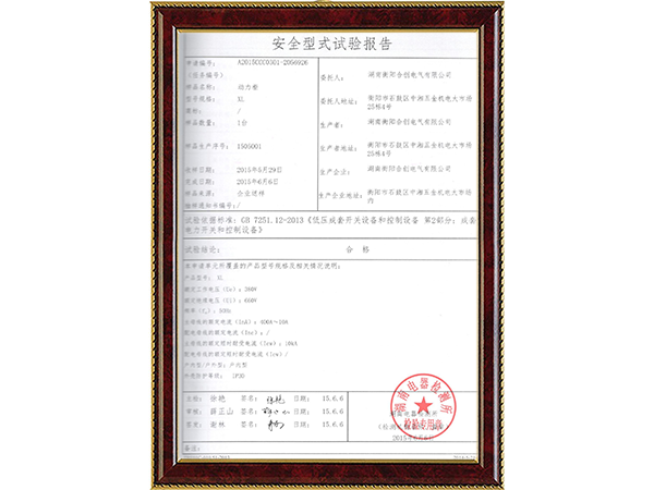 安全型式試驗(yàn)報(bào)告 安全型式試驗(yàn)報(bào)告